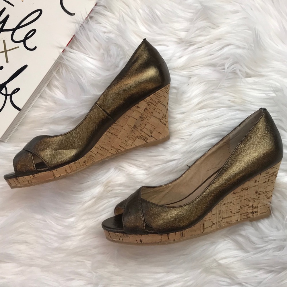 COLIN STUART Metallic Cork Wedge